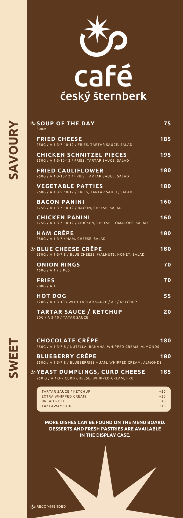Food menu, part 1